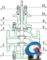 電動雙座調(diào)節(jié)閥金屬硬密封結(jié)構(gòu)圖 電動雙座調(diào)節(jié)閥金屬硬密封結(jié)構(gòu)圖